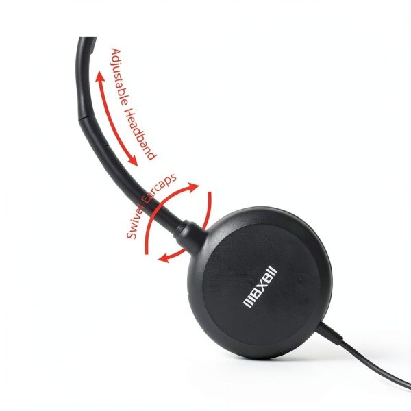 Maxell HP200 Headphone with Microphone Swivel Earpiece-1