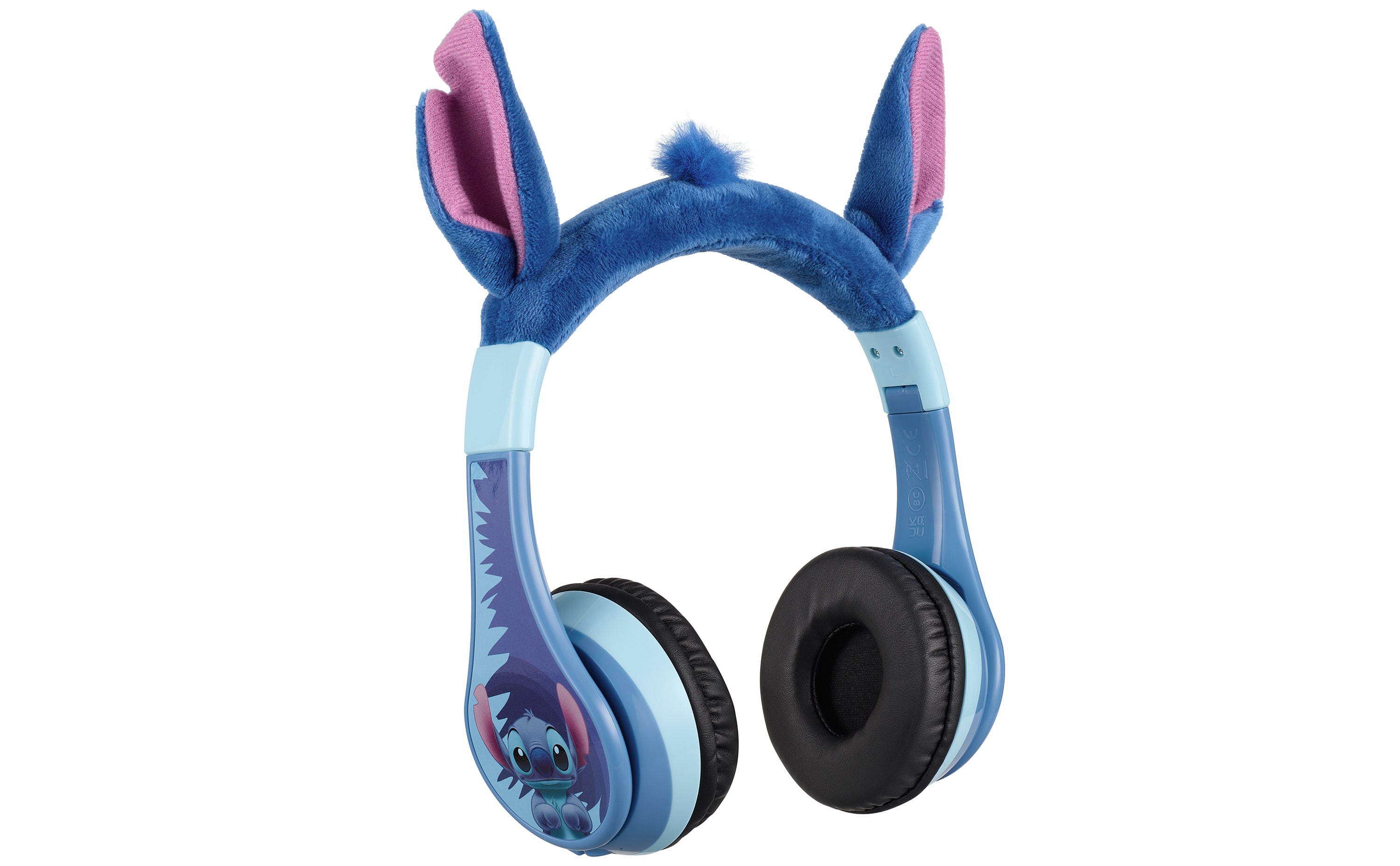 eKids Stitch Bluetooth Headphones for Kids Wireless Safe being used by child during car travel