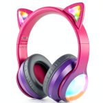 FosPower Kids Wireless Headphones LED Cat Ears Safe Volume-0