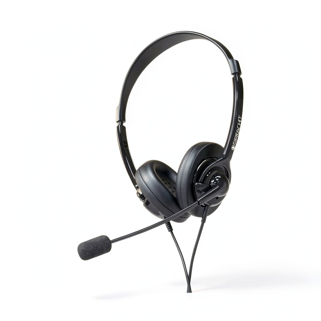 Spracht ZUM350B headphones in use with a smartphone
