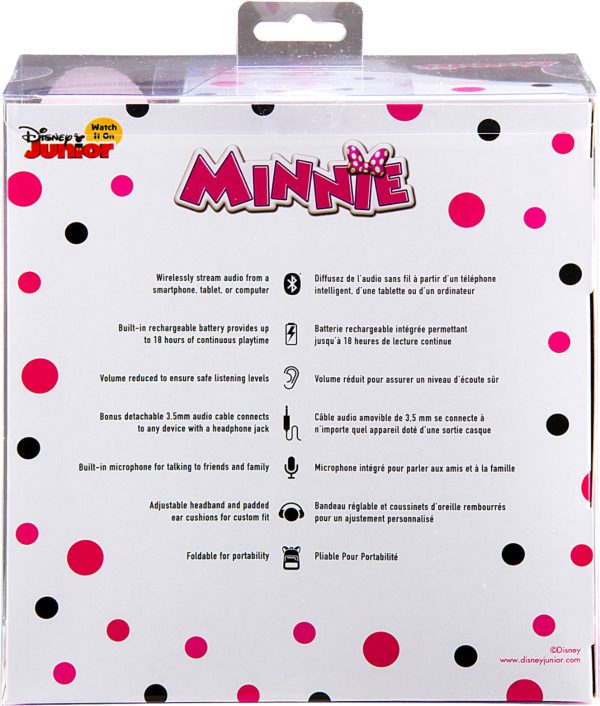 eKids Minnie Mouse Wireless Headphones for Kids Pink-9
