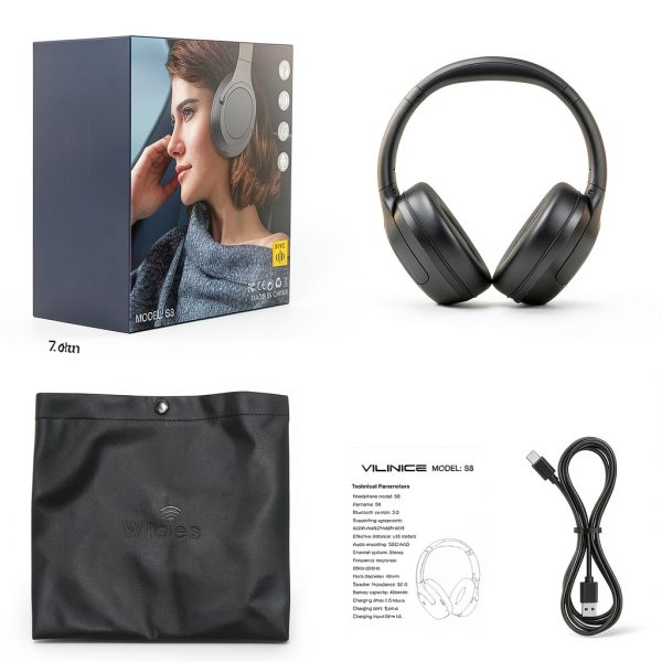 VILINICE Noise Cancelling Headphones Wireless Bluetooth Over-8