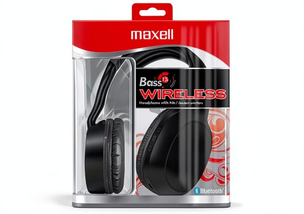 Maxell Bass 13 Wireless Headphones Mic Black 199793-8