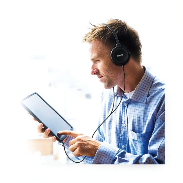 Maxell HP200 Headphone with Microphone Swivel Earpiece-2