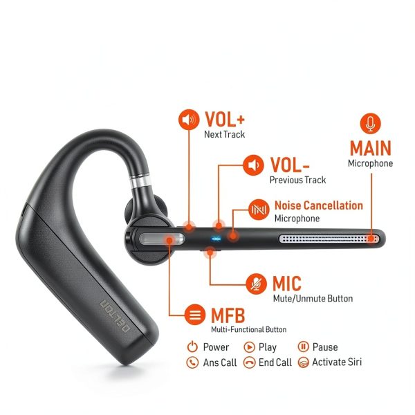 Delton 90X Wireless Bluetooth Earpiece Noise Cancelling-5