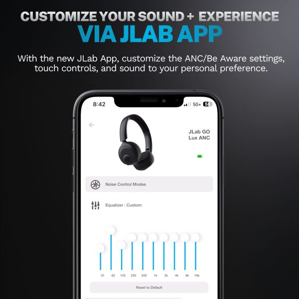 JLab GO LUX ANC Wireless On Ear Headphones Active Noise-7