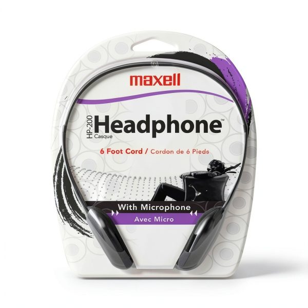 Maxell HP200 Headphone with Microphone Swivel Earpiece-4