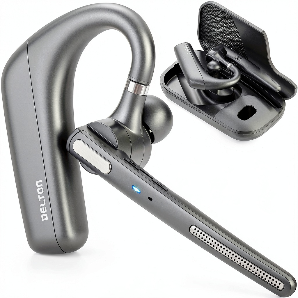 Delton 90X wireless earpiece in use during a video call