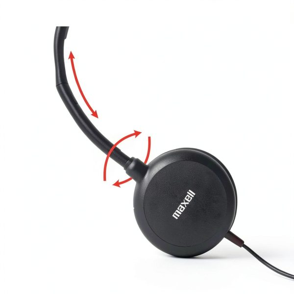 Maxell HP200 Headphone with Microphone Swivel Earpiece-5