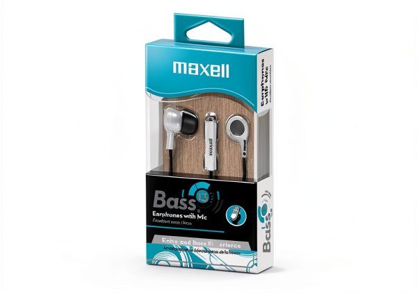Maxell Bass Earbuds with Mic Enhanced Sound Inline Control-0