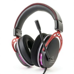 RadioShack Gaming Headphones 7.1 USB 50mm Drivers Black Red-0