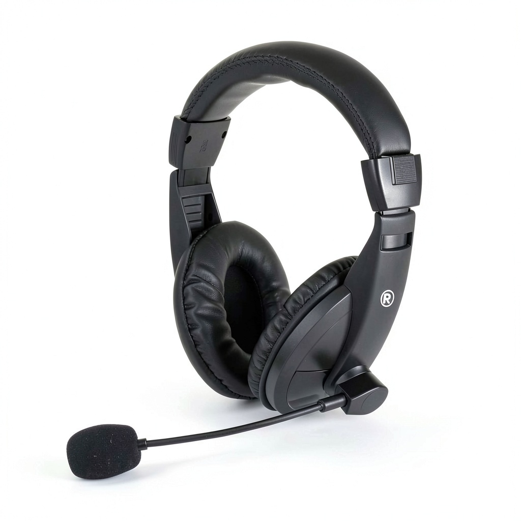 RadioShack Stereo Headphones with Microphone in use on a desk