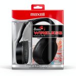 Maxell Bass 13 Wireless Headphones Mic Black 199793-0