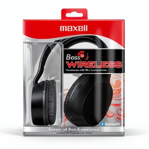 Maxell Bass 13 Wireless Headphones Mic Black 199793-0