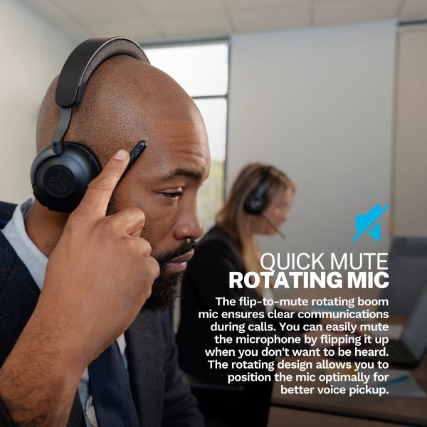 JLab Epic Work ANC Wireless Headset Graphite Noise Control-6