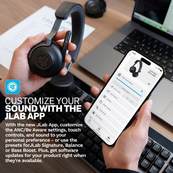 JLab Epic Work ANC Wireless Headset Graphite Noise Control-2