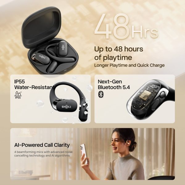 Shokz OpenFit 2 Open Ear Wireless Earbuds DualBoost Lightweight Black-9