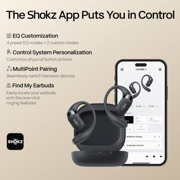 Shokz OpenFit 2 Open Ear Wireless Earbuds DualBoost Lightweight Black-10