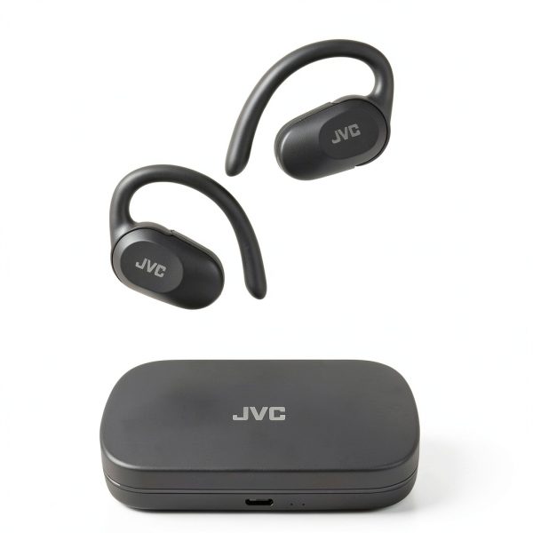 JVC Open Ear Headphones HANP40TB Black Lightweight Open Ear Design-0