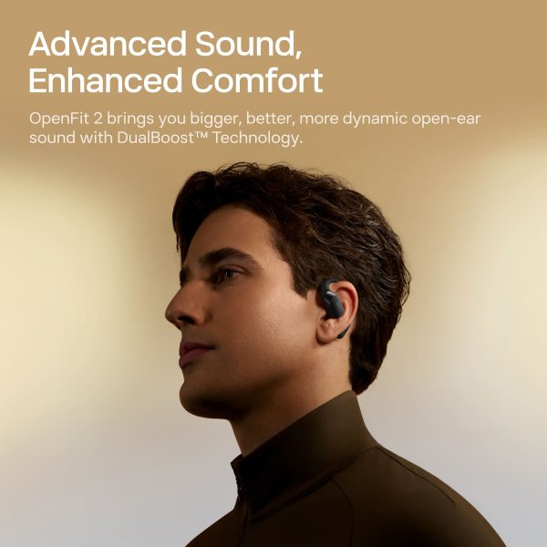 Shokz OpenFit 2 Open Ear Wireless Earbuds DualBoost Lightweight Black-3