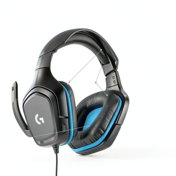 Logitech G432 Gaming Headset Black/Blue with 50 mm Drivers and DTS 2.0-6