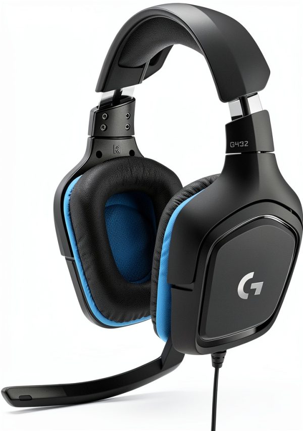 Logitech G432 Gaming Headset Black/Blue with 50 mm Drivers and DTS 2.0-0