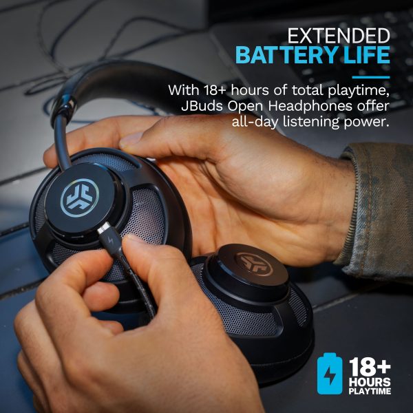 JLab JBuds Open Wireless Over-Ear Headphones Black with Dual Coaxial-3